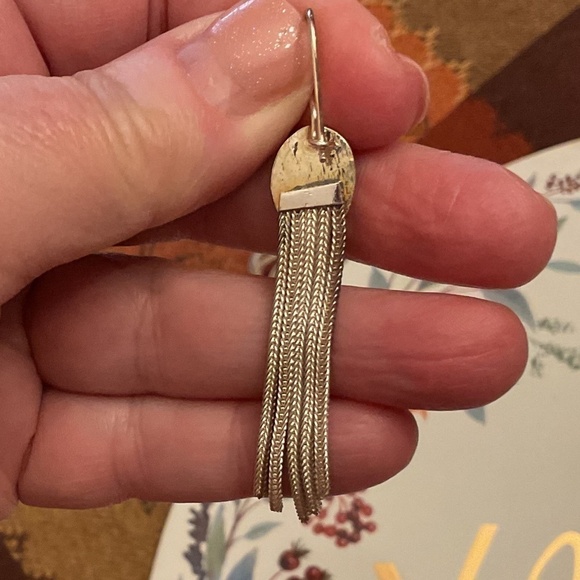 Vintage Byzantine Design Sterling Silver/Gold Plate Garnet Unique Earrings - Picture 5 of 6